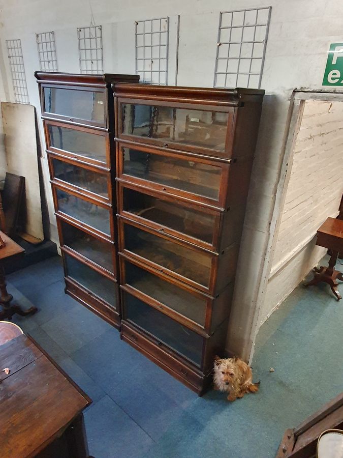 Antique Pair of Oak Globe Wernick Stacking Bookcase's