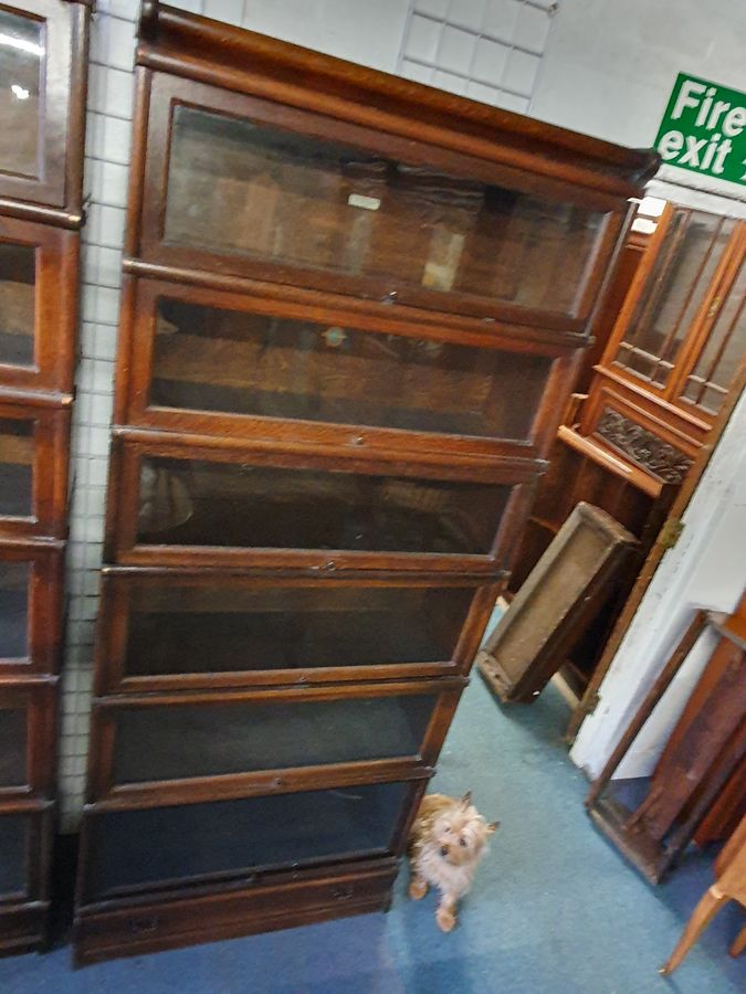 Antique Antique Pair of Oak Globe Wernick Stacking Bookcase's