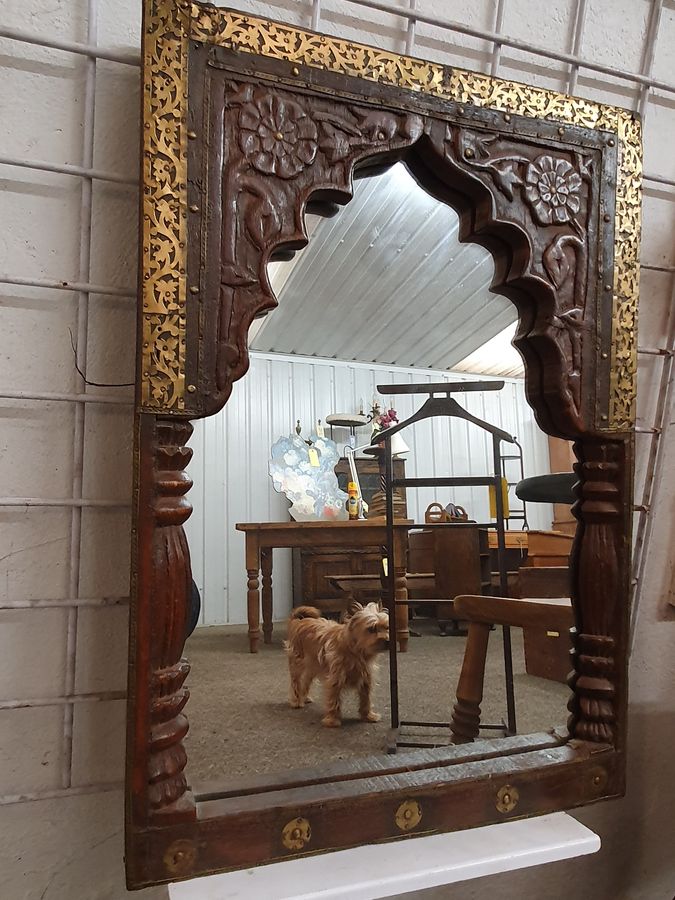 Antique Small Antique Indian Mirror 