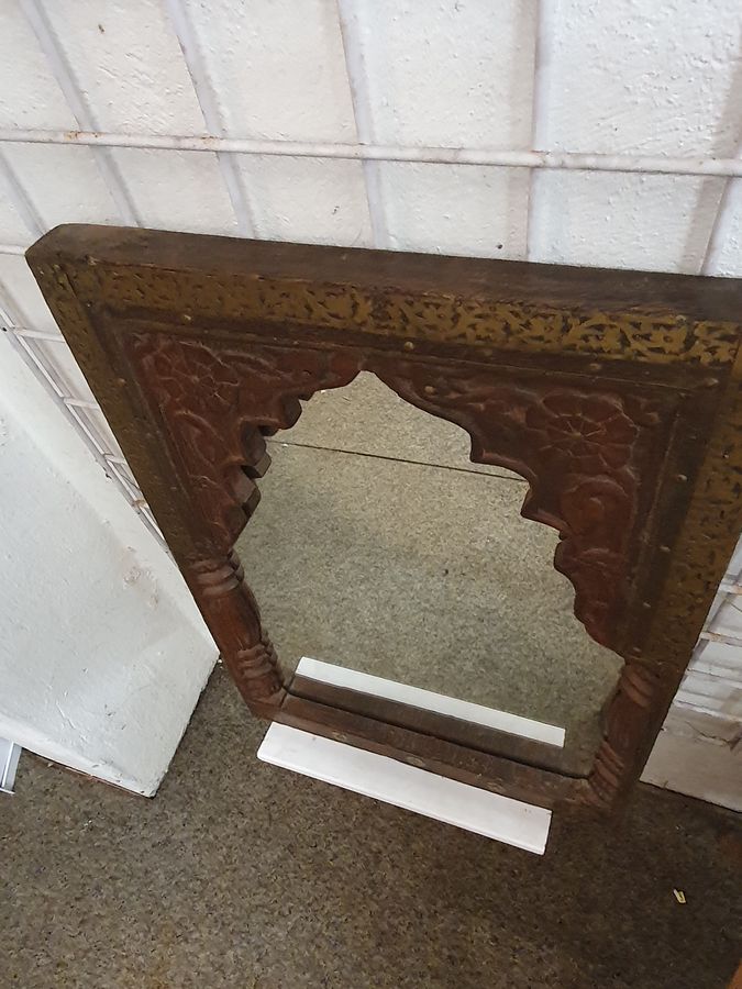 Antique Small Antique Indian Mirror 