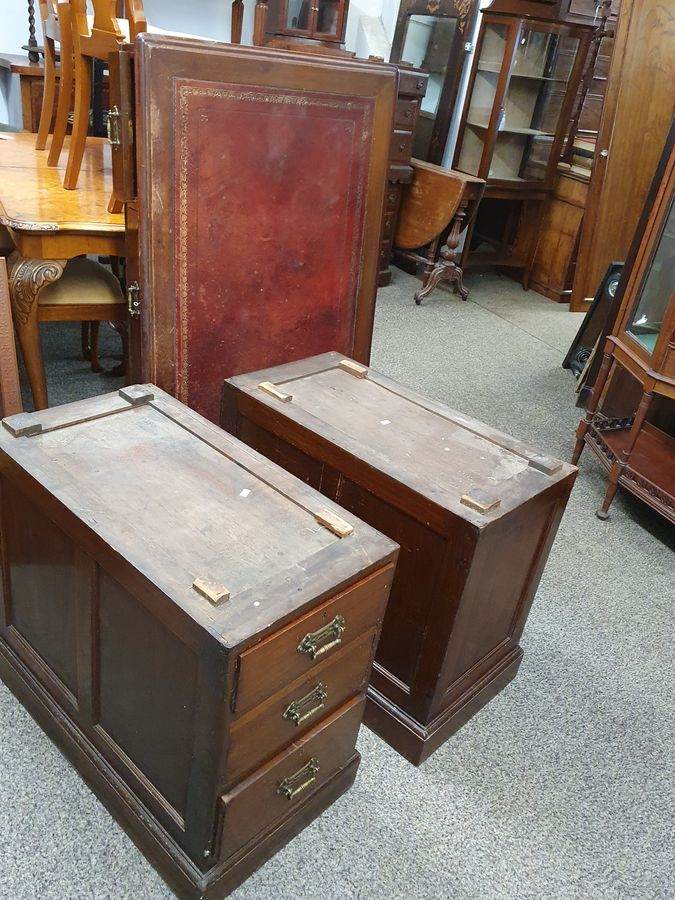 Antique Antique Edwardian Pedestal Writing Table Desk 