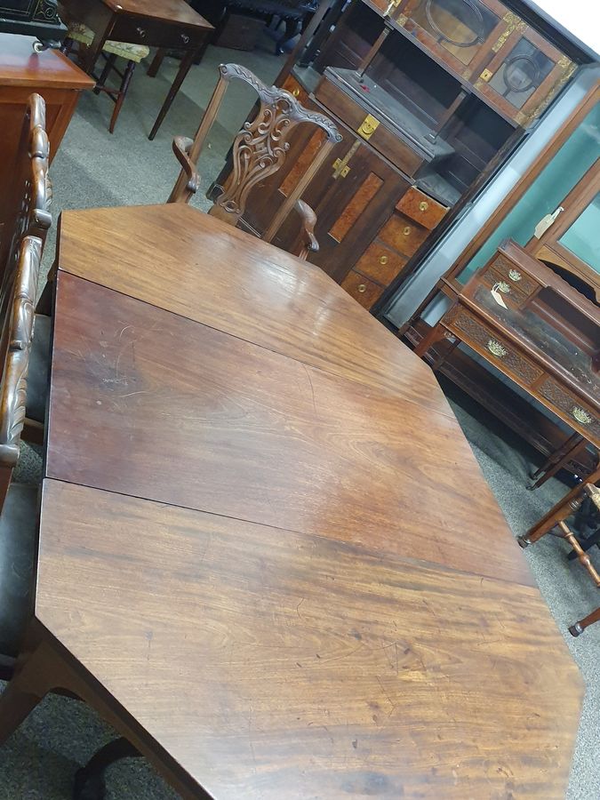 Antique Antique Georgian Dining Pair Table Seats 6