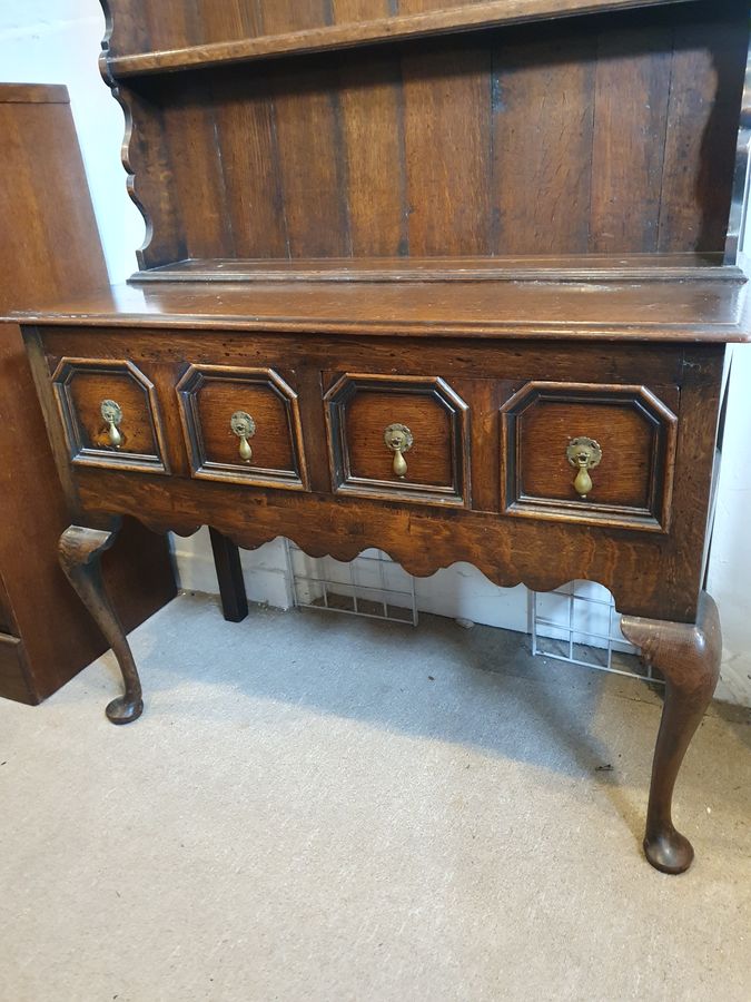 Antique Small Oak Edwardian Kitchen Dresser