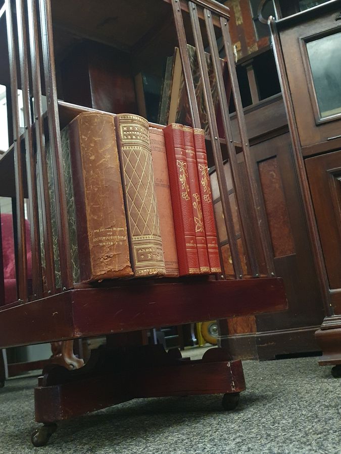 Antique Good Antique Edwardian Revolving Bookcase 