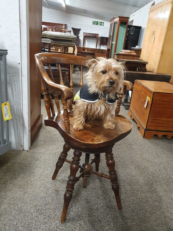 Antique Antique Revolving Desk Chair Armchair 