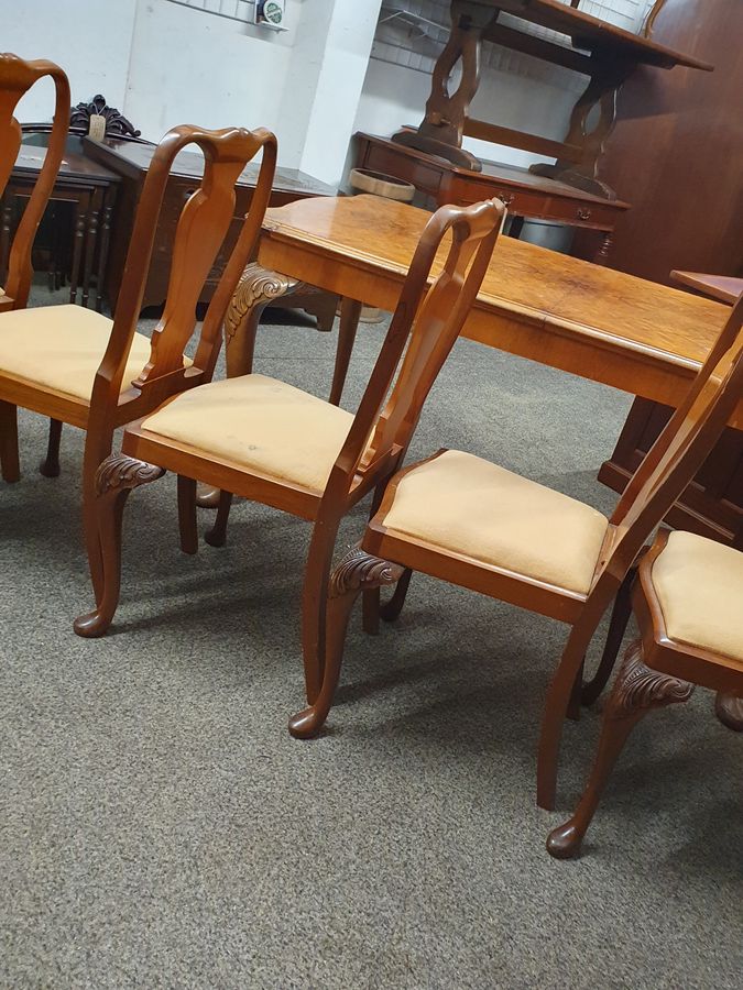 Antique Good 1920's Set of 6 Walnut Dining Chairs