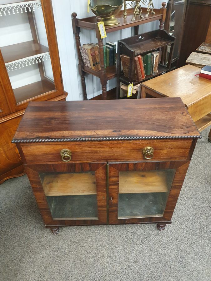 Antique Antique Rosewood Side Cabinet Sideboard Bookcase 