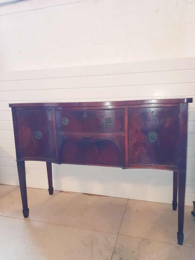 Antique Small Antique Serpentine Sideboard 