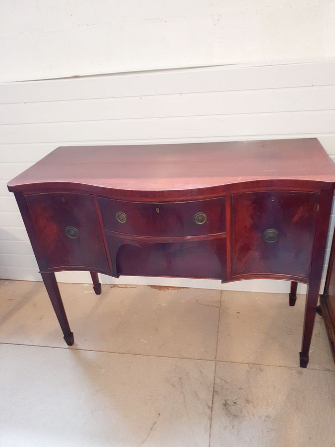 Antique Small Antique Serpentine Sideboard 