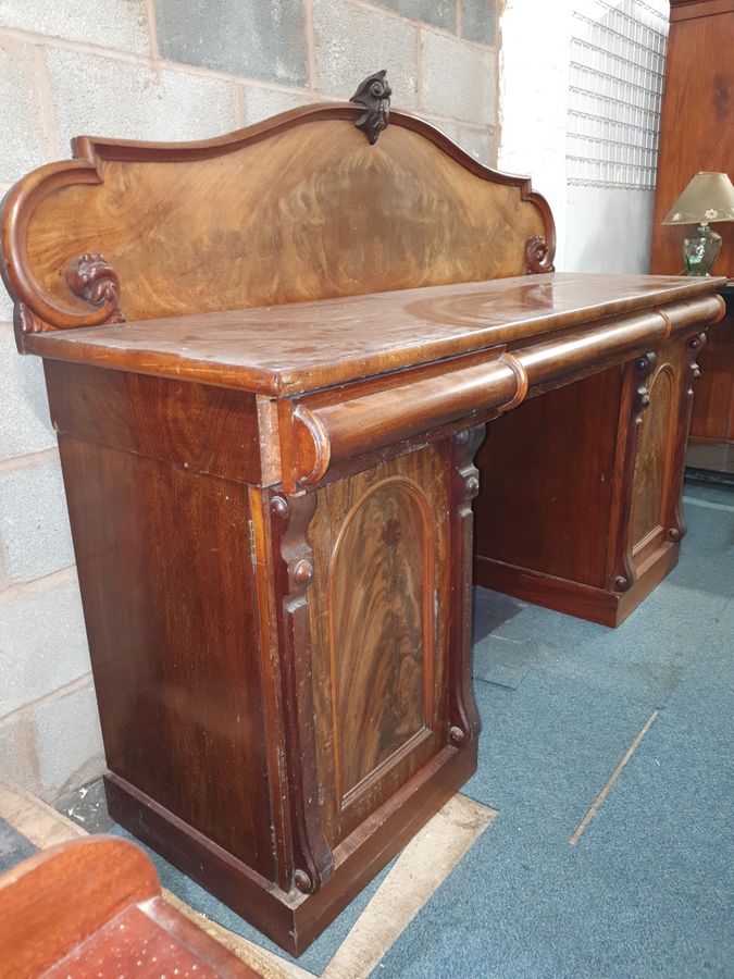 Antique Antique Victorian Pedestal Sideboard 