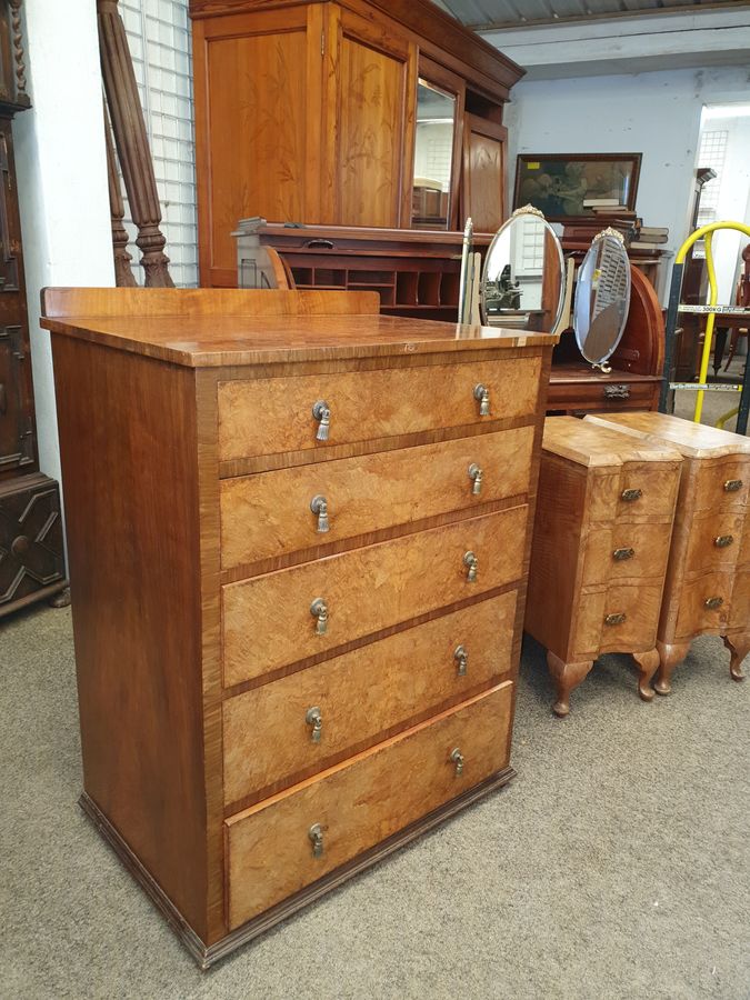 Antique Edwardian Walnut Chest of Drawers Waring in Gillows