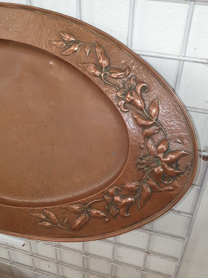 Antique Antique Arts & Crafts Copper Tray 