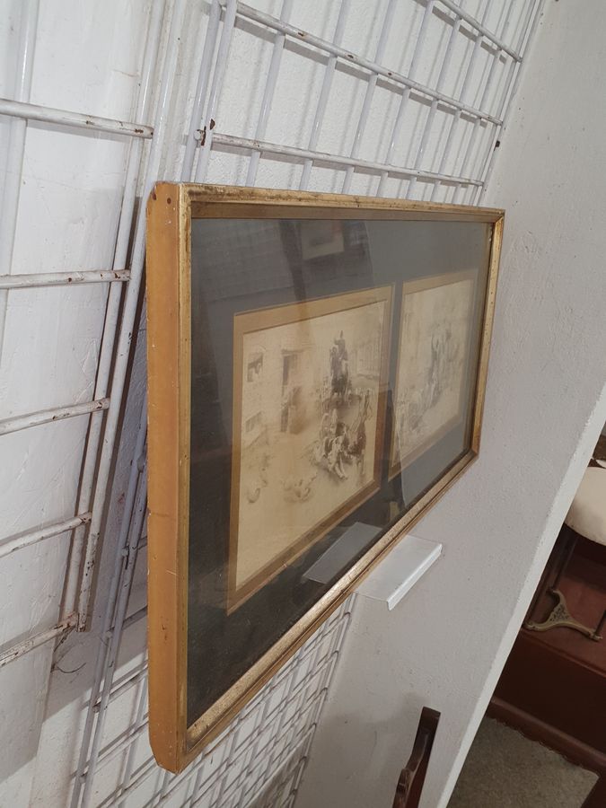 Antique Antique Edwardian Framed  Hunting Prints
