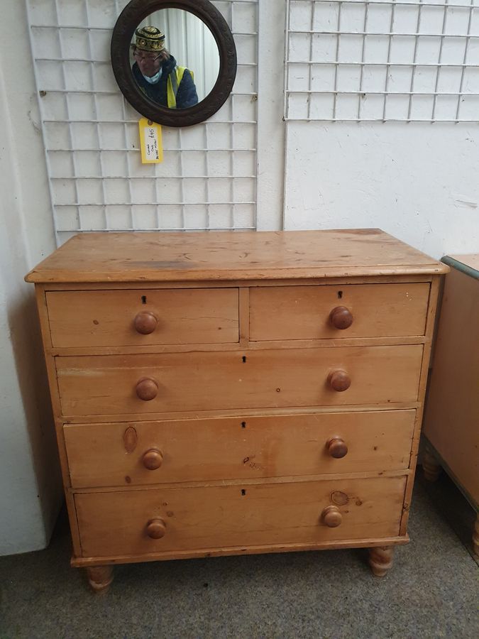 Antique Late Victorian Pine Chest of Drawers
