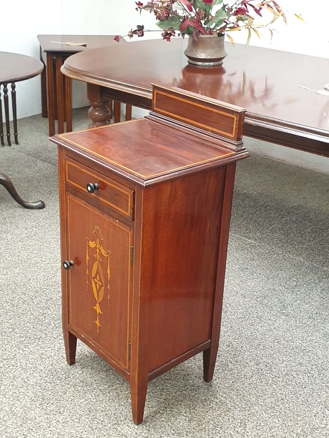 Antique Good Antique Edwardian Bedside Cabinet Table