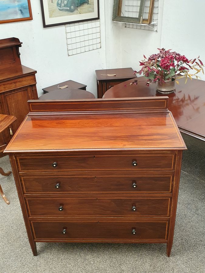 Antique Good Antique Edwardian Inlaid Chest of Drawers 