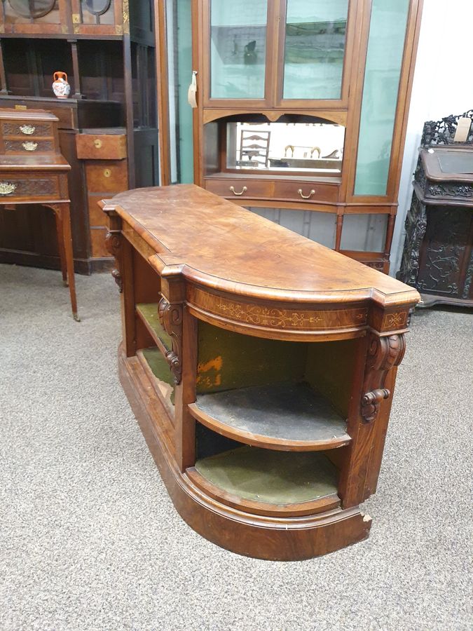 Antique Antique Victorian Walnut Side Cabinet Table