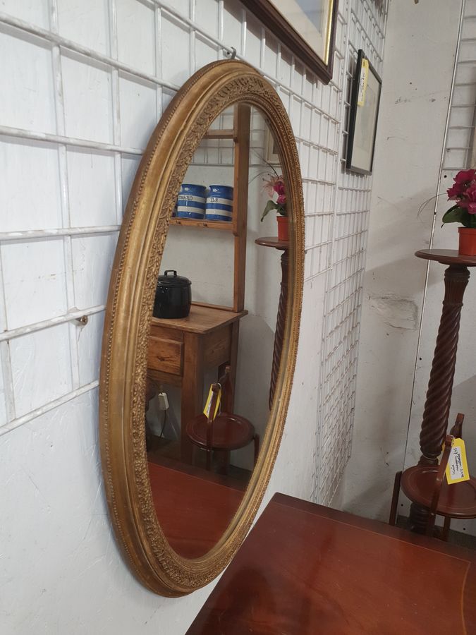Antique Antique Oval Gilt Wall Mirror 