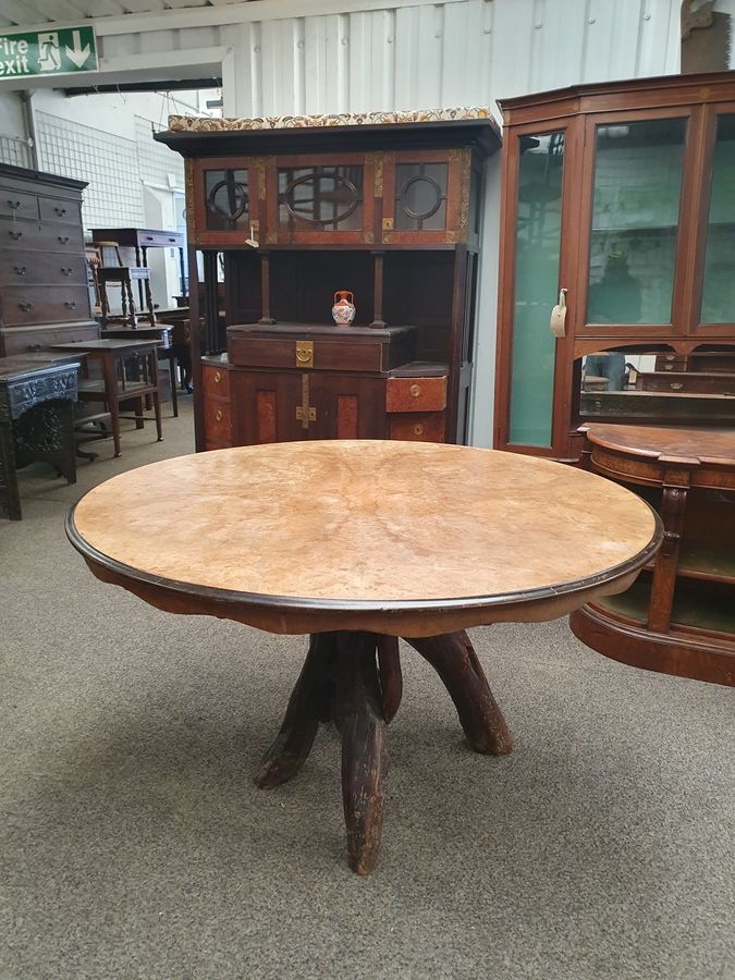 Antique Root Wood Base Centre Dining Table