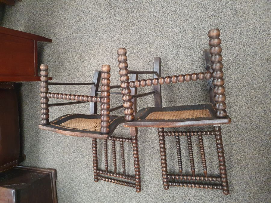 Antique Antique Pair of Victorian Bobbin Chairs