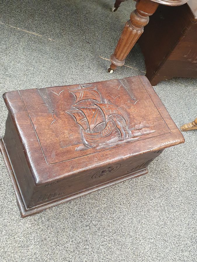 Antique Antique Oak Log Box Chest