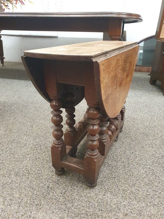 Antique Small Antique Edwardian Oak Gate Leg Coffee Table 