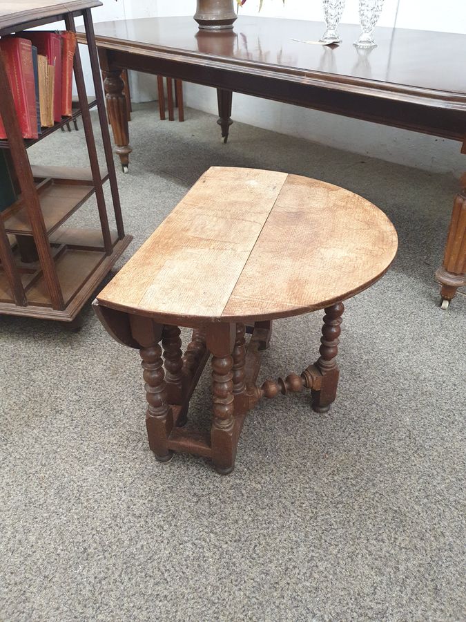 Antique Small Antique Edwardian Oak Gate Leg Coffee Table 