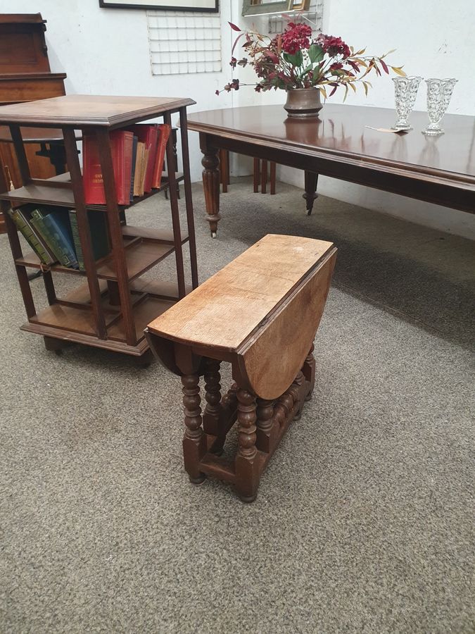 Antique Small Antique Edwardian Oak Gate Leg Coffee Table 