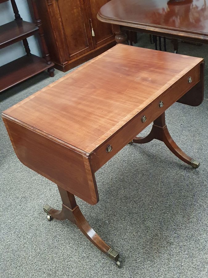 Antique Good Antique Regency Revival Sofa Side Writing Table 