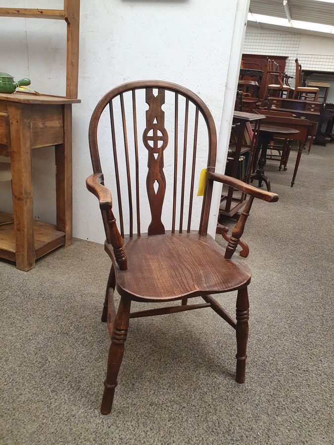 Edwardian Wheel Back Country Kitchen Pub Dining Armchair Chair