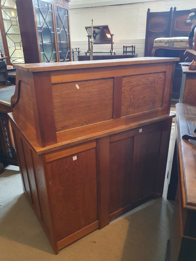 Antique Antique Edwardian Oak Roll Top Office Writing Desk