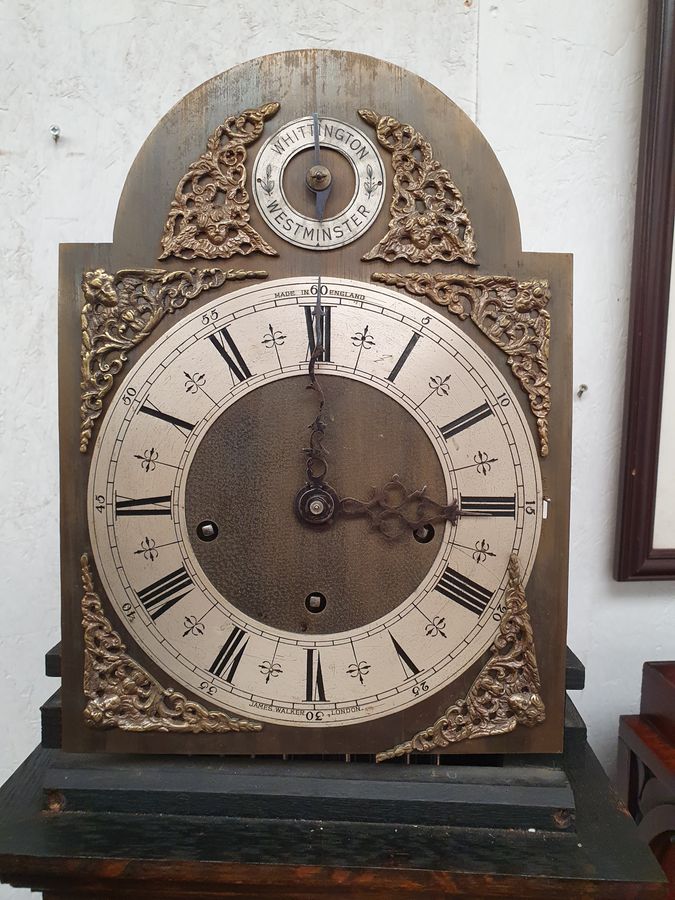 Antique Antique Edwardian Oak Grandmother Westminster Chiming Clock