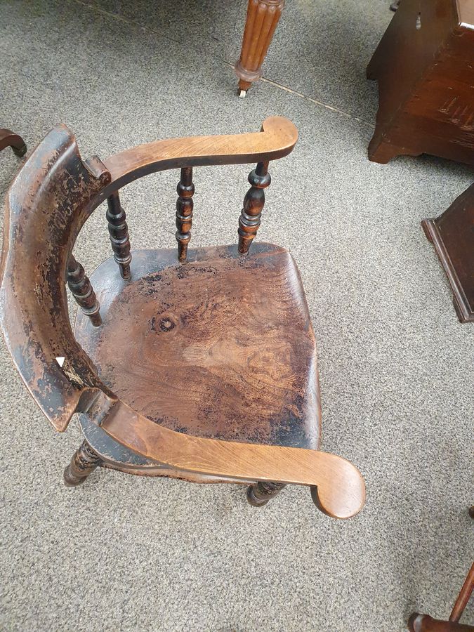 Antique Antique Captains Armchair Desk Dining Chair