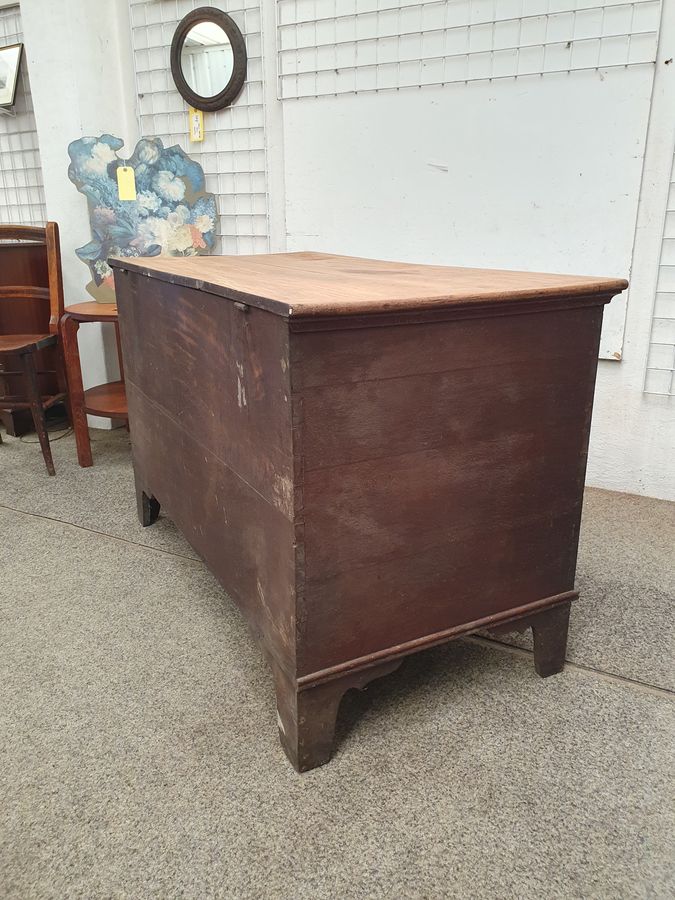 Antique Good Antique Georgian Oak Box Chest Coffer 