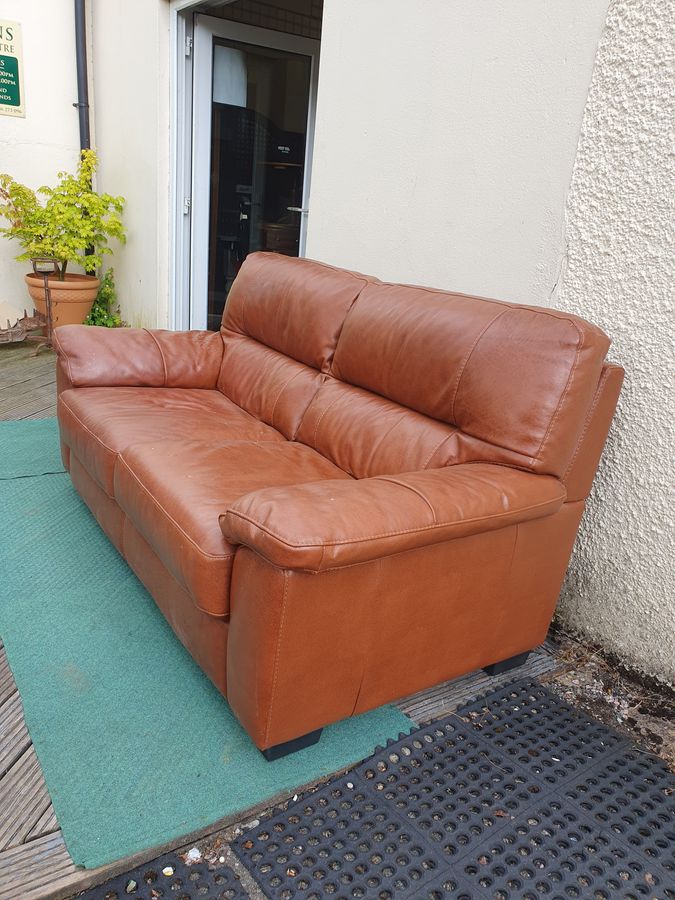 Antique Vintage Leather Settee Sofa 