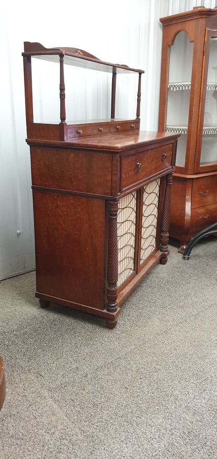 Antique Antique Regency Cabinet Secretaire Chiffonier Writing Desk 