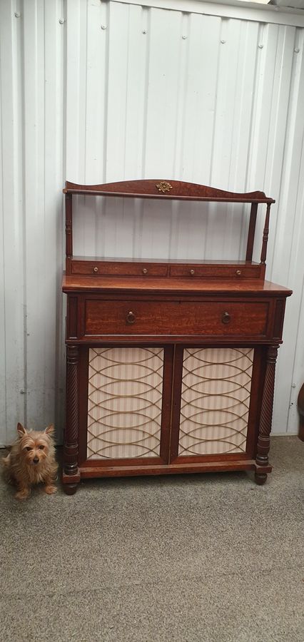 Antique Antique Regency Cabinet Secretaire Chiffonier Writing Desk 