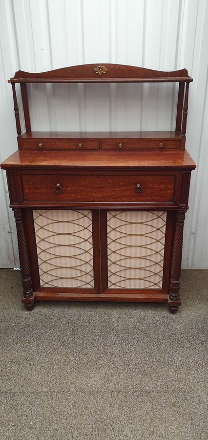 Antique Antique Regency Cabinet Secretaire Chiffonier Writing Desk 