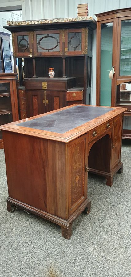 Antique Antique Victorian Inlaid Desk Dressing Writing Side Table 