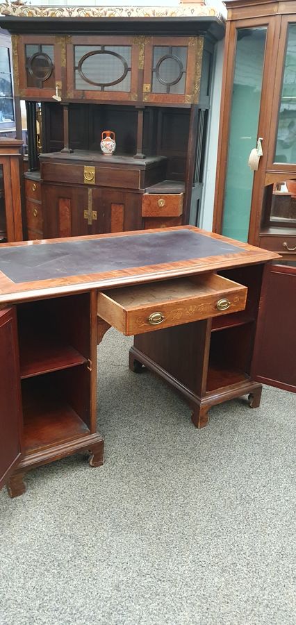 Antique Antique Victorian Inlaid Desk Dressing Writing Side Table 