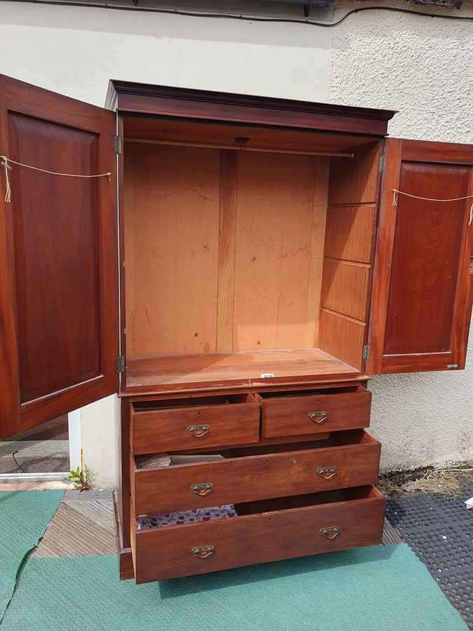 Antique Antique Victorian Linen Press Wardrobe 