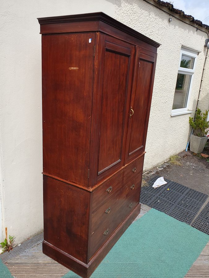 Antique Antique Victorian Linen Press Wardrobe 