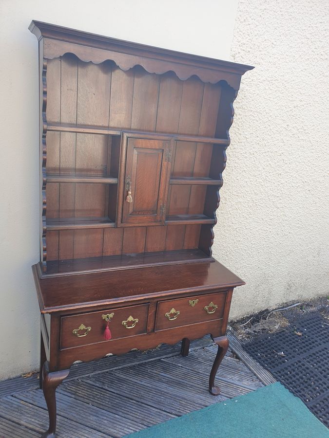 Small Antique Edwardian Oak Kitchen Dresser
