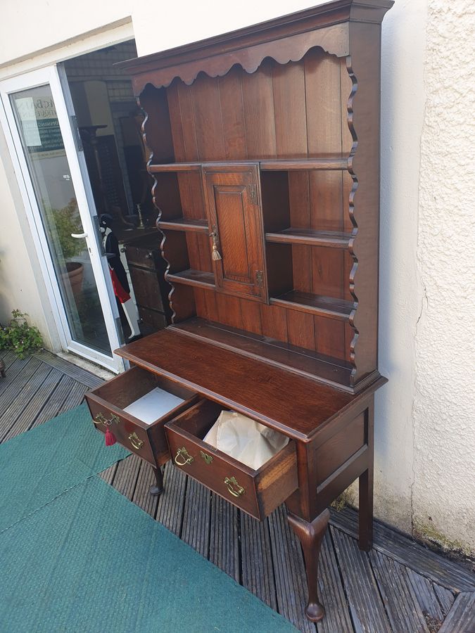 Antique Small Antique Edwardian Oak Kitchen Dresser 