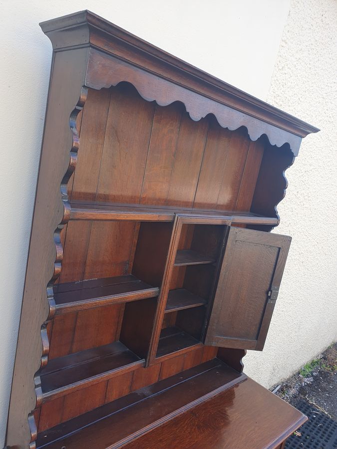 Antique Small Antique Edwardian Oak Kitchen Dresser 