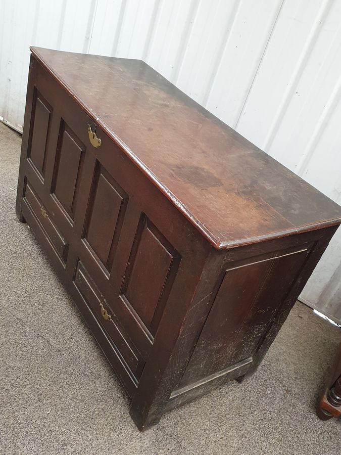 Antique Large Antique Georgian Oak Coffer Mule Chest Box