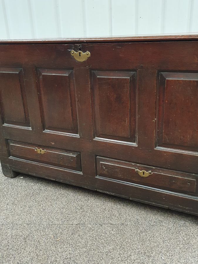 Antique Large Antique Georgian Oak Coffer Mule Chest Box