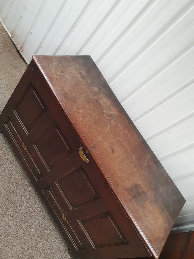 Antique Large Antique Georgian Oak Coffer Mule Chest Box