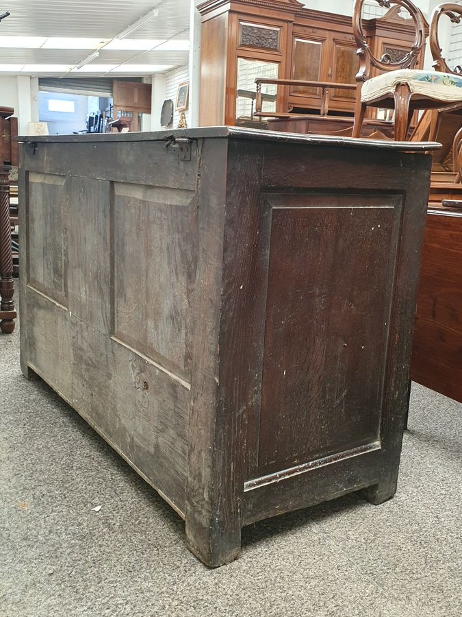 Antique Large Antique Georgian Oak Coffer Mule Chest Box