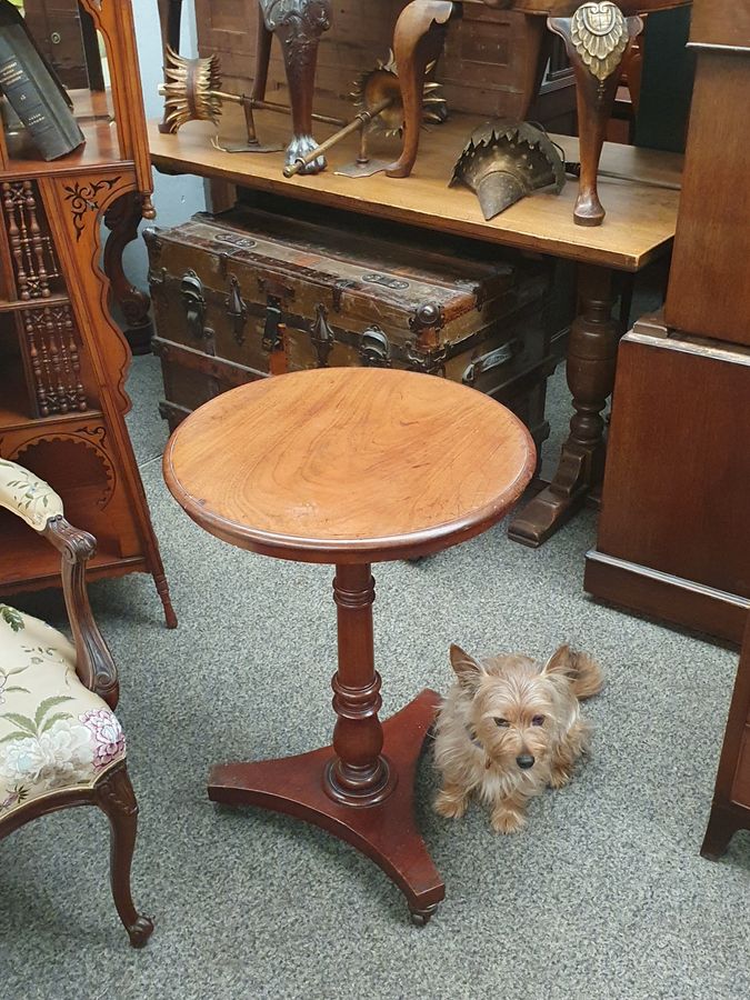 Antique Good Antique Small Regency Pedestal Lamp Table 